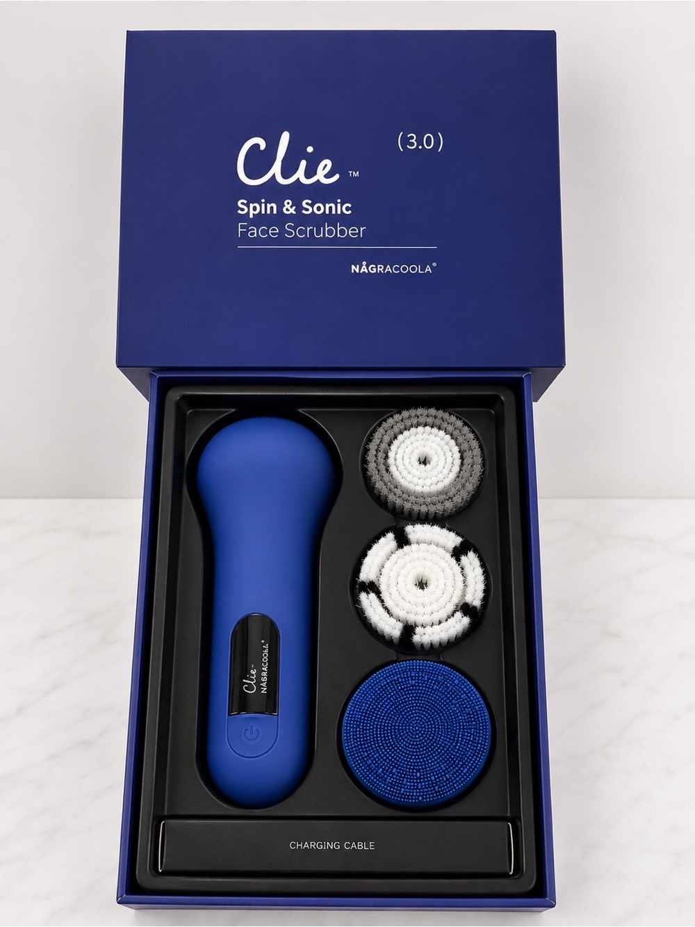 Clie 3.0 Spin & Sonic Face Scrubber Cleansing Brush Set